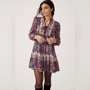 Anthropologie✨Spliced Tunic Dress- Blue Motif